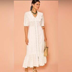 RIXO EDINA MIDI PANSY DRESS